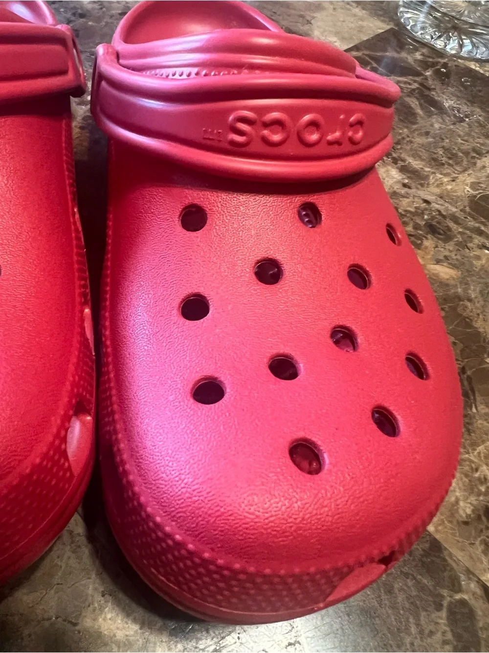 CROCS Classic Platform Clogs in Bright Red